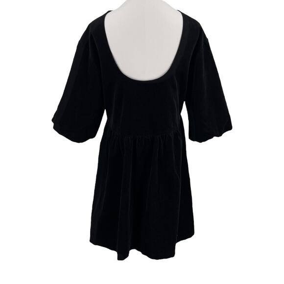 Everlane The Corduroy Mini Dress in Black Puff Sleeve Oversized Babydoll Size M - Picture 8 of 14